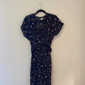 Short Sleeve Black Floral Jumpsuit